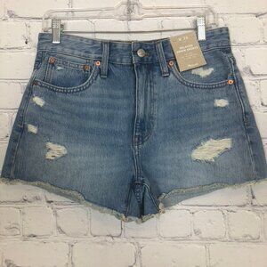 NWT Madewell Relaxed Denim Shorts Size 26 Renfield Wash Destructed Edition